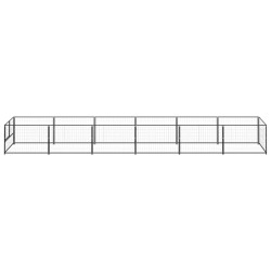 vidaXL Perrera acero 6 m² negra