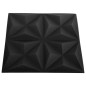 vidaXL Paneles de pared 3D 12 unidades 50x50 cm negro origami 3 m² vidaXL Paneles de pared 3D 12 unidades 50x50 cm negro origami 3 m²