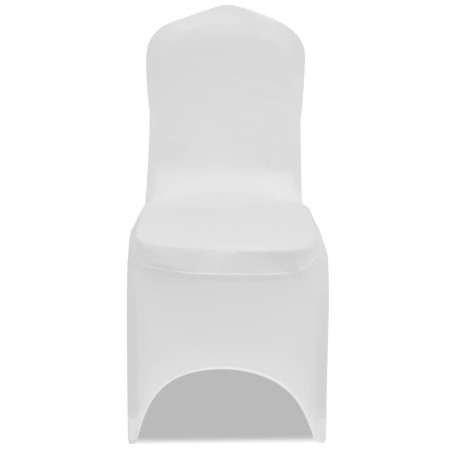 vidaXL Fundas elásticas para sillas blancas 100 unidades