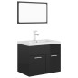 vidaXL Juego de muebles de baño madera de ingeniería negro brillo vidaXL Juego de muebles de baño madera de ingeniería negro brillo