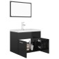 vidaXL Juego de muebles de baño madera de ingeniería negro brillo vidaXL Juego de muebles de baño madera de ingeniería negro brillo