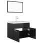 vidaXL Juego de muebles de baño madera de ingeniería negro brillo vidaXL Juego de muebles de baño madera de ingeniería negro brillo