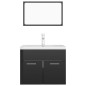 vidaXL Juego de muebles de baño madera de ingeniería negro brillo vidaXL Juego de muebles de baño madera de ingeniería negro brillo