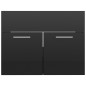 vidaXL Juego de muebles de baño madera de ingeniería negro brillo vidaXL Juego de muebles de baño madera de ingeniería negro brillo