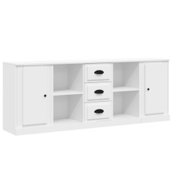 vidaXL Aparadores 3 piezas madera contrachapada blanco