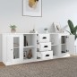 vidaXL Aparadores 3 piezas madera contrachapada blanco vidaXL Aparadores 3 piezas madera contrachapada blanco