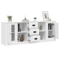 vidaXL Aparadores 3 piezas madera contrachapada blanco vidaXL Aparadores 3 piezas madera contrachapada blanco