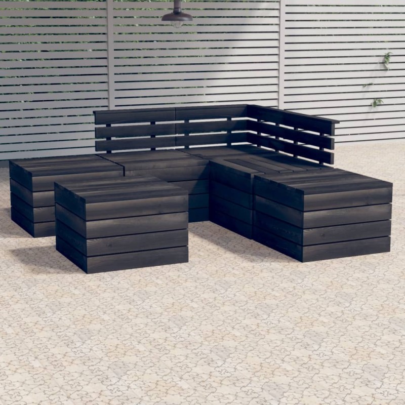 vidaXL Juego de muebles de jardín de palets 6 piezas 