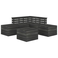 vidaXL Juego de muebles de jardín de palets 6 piezas 