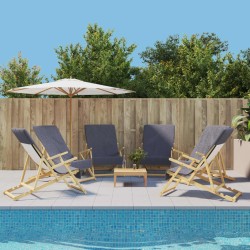 vidaXL Toallas de playa 6 uds tela gris antracita 400 g/m² 60x135 cm