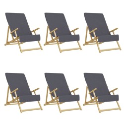 vidaXL Toallas de playa 6 uds tela gris antracita 400 g/m² 60x135 cm