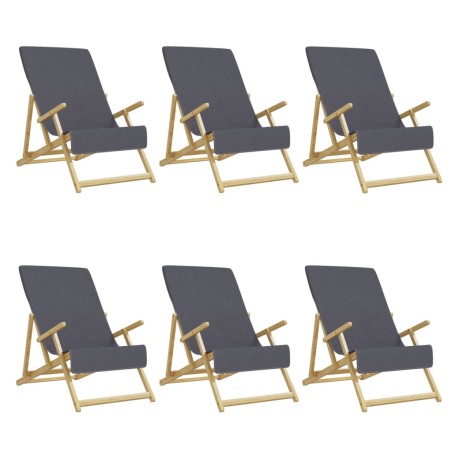 vidaXL Toallas de playa 6 uds tela gris antracita 400 g/m² 60x135 cm