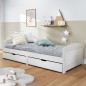 vidaXL Sofá cama con 2 cajones madera maciza pino blanca IRUN 90x200cm