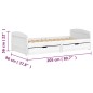 vidaXL Sofá cama con 2 cajones madera maciza pino blanca IRUN 90x200cm