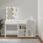 vidaXL Tocador con LED y armario madera contrachapada blanco brillante vidaXL Tocador con LED y armario madera contrachapada blanco brillante
