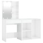 vidaXL Tocador con LED y armario madera contrachapada blanco brillante vidaXL Tocador con LED y armario madera contrachapada blanco brillante