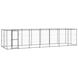 vidaXL Perrera de exterior de acero con techo 16,94 m²