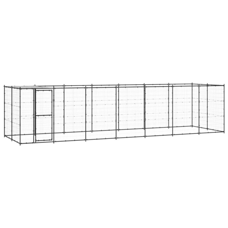 vidaXL Perrera de exterior de acero con techo 16,94 m² vidaXL Perrera de exterior de acero con techo 16,94 m²