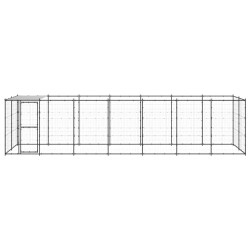 vidaXL Perrera de exterior de acero con techo 16,94 m²