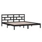 vidaXL Estructura de cama de madera maciza de pino negro 140x190 cm vidaXL Estructura de cama de madera maciza de pino negro 140x190 cm
