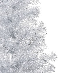 vidaXL Árbol de Navidad preiluminado con luces y bolas plateado 150 cm