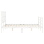 vidaXL Estructura de cama con cabecero madera maciza blanco 140x200 cm vidaXL Estructura de cama con cabecero madera maciza blanco 140x200 cm