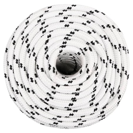 vidaXL Cuerda para barco trenzada poliéster blanco 12 mmx25 m