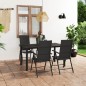 vidaXL Juego de comedor para jardín 5 piezas negro vidaXL Juego de comedor para jardín 5 piezas negro
