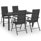 vidaXL Juego de comedor para jardín 5 piezas negro vidaXL Juego de comedor para jardín 5 piezas negro