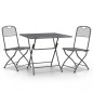 vidaXL Set de comedor de jardín 3 pzas malla metal expandido antracita vidaXL Set de comedor de jardín 3 pzas malla metal expandido antracita