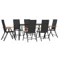 vidaXL Juego comedor de jardín 7 piezas ratán sintético negro y marrón