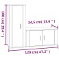 vidaXL Set de muebles de TV 2 pzas madera contrachapada blanco brillo