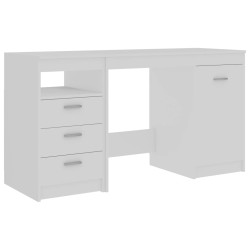 vidaXL Escritorio de madera contrachapada blanco 140x50x76 cm