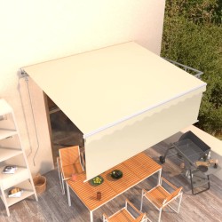 vidaXL Toldo retráctil automático con persiana 4,5x3 m color crema 