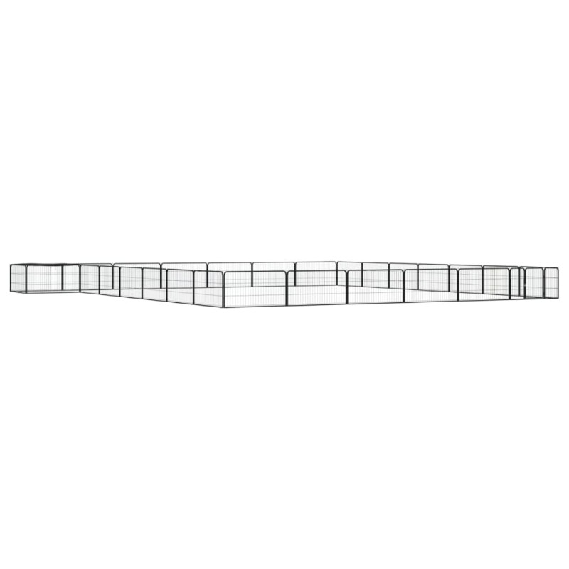 vidaXL Jaula perros 28 paneles acero recubierto polvo negro 100x50 cm vidaXL Jaula perros 28 paneles acero recubierto polvo negro 100x50 cm