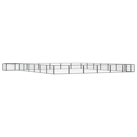 vidaXL Jaula perros 28 paneles acero recubierto polvo negro 100x50 cm