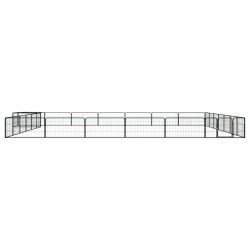 vidaXL Jaula perros 28 paneles acero recubierto polvo negro 100x50 cm