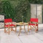 vidaXL Sillas de director 2 uds madera maciza de teca rojo vidaXL Sillas de director 2 uds madera maciza de teca rojo