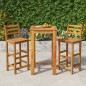 vidaXL Mesa y taburetes altos de jardín 3 pzas madera maciza acacia vidaXL Mesa y taburetes altos de jardín 3 pzas madera maciza acacia
