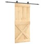vidaXL Puerta corredera con herrajes madera maciza de pino 90x210 cm vidaXL Puerta corredera con herrajes madera maciza de pino 90x210 cm
