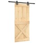 vidaXL Puerta corredera con herrajes madera maciza de pino 90x210 cm vidaXL Puerta corredera con herrajes madera maciza de pino 90x210 cm