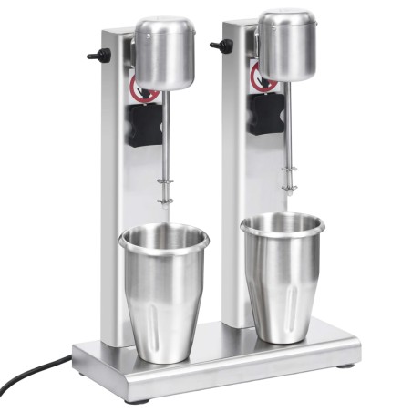 vidaXL Batidora de batidos con doble vaso de acero inoxidable 2 L
