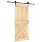 vidaXL Puerta corredera con herrajes madera maciza de pino 90x210 cm vidaXL Puerta corredera con herrajes madera maciza de pino 90x210 cm