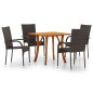 vidaXL Juego de comedor para jardín 5 piezas marrón vidaXL Juego de comedor para jardín 5 piezas marrón