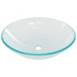 vidaXL Lavabo con grifo y tapón pulsador cristal templado transparente