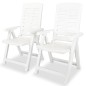 vidaXL Set de mesa y sillas bistró de jardín 3 piezas plástico blanco