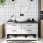 vidaXL Encimera baño madera maciza tratada gris oscuro 100x60x(2-4) cm vidaXL Encimera baño madera maciza tratada gris oscuro 100x60x(2-4) cm