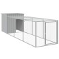 vidaXL Gallinero con corral acero galvanizado gris claro 110x405x110cm vidaXL Gallinero con corral acero galvanizado gris claro 110x405x110cm