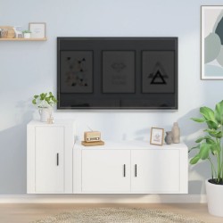 vidaXL Set de muebles de TV 2 piezas madera contrachapada blanco