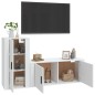 vidaXL Set de muebles de TV 2 piezas madera contrachapada blanco vidaXL Set de muebles de TV 2 piezas madera contrachapada blanco